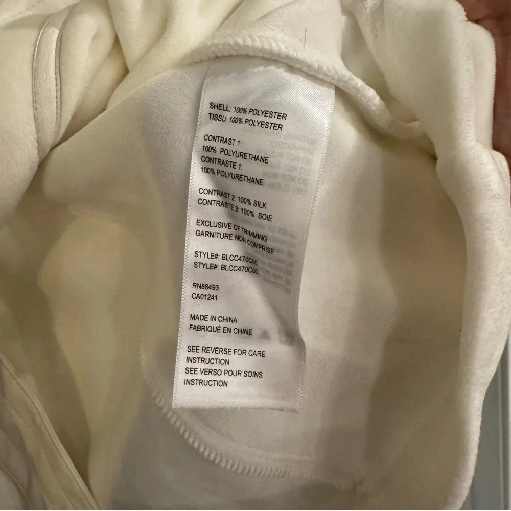 Blanc Noir Drape Velour Jacket in Off White